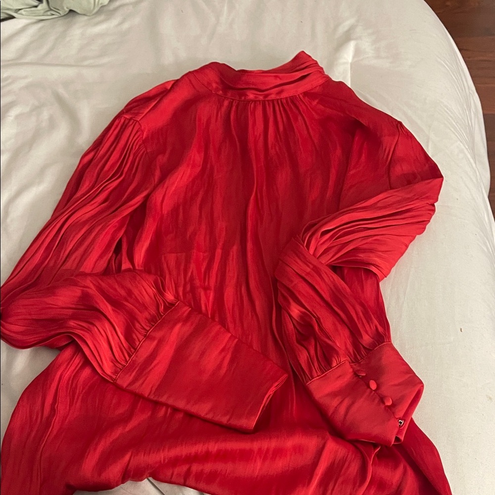 Rachel Zoe Vibrant Red Long Sleeve Blouse